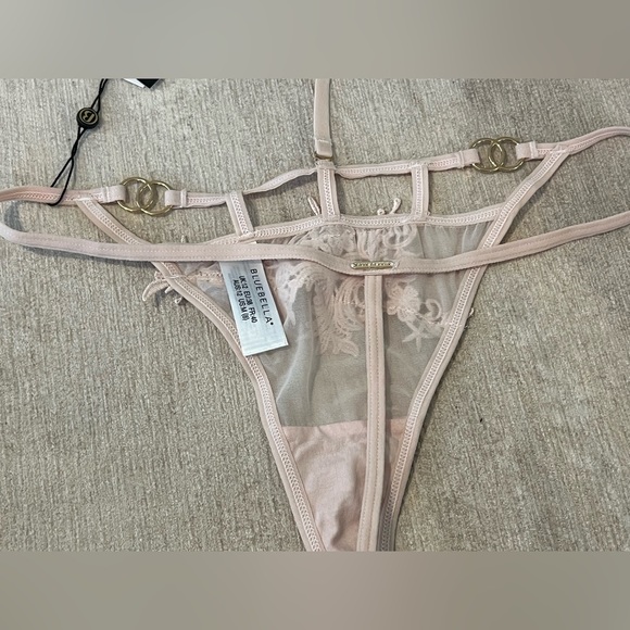 Bluebella Priscilla Bra, thong and detachable harness in Pale Pink NWT - Picture 5 of 14